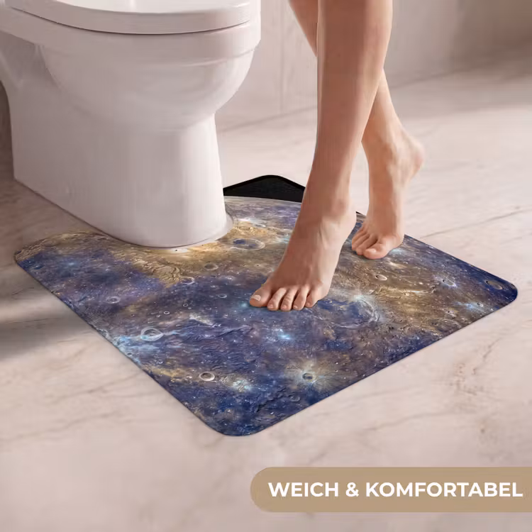 WC Vorleger - Planet – Krater – Weltraum - Planeet - Kraters - Ruimte WCmat U-uitsnede middel