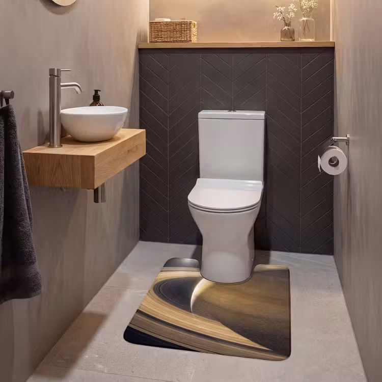 WC Vorleger - Planet – Ringe – Weltraum - Planeet - Ringen - Ruimte WCmat U-uitsnede middel