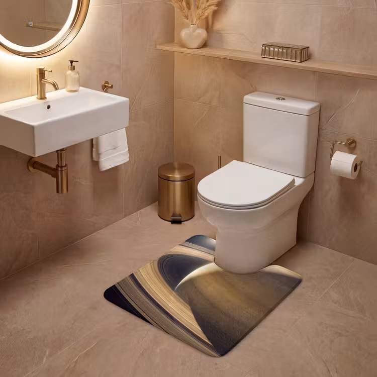 WC Vorleger - Planet – Ringe – Weltraum - Planeet - Ringen - Ruimte WCmat U-uitsnede middel