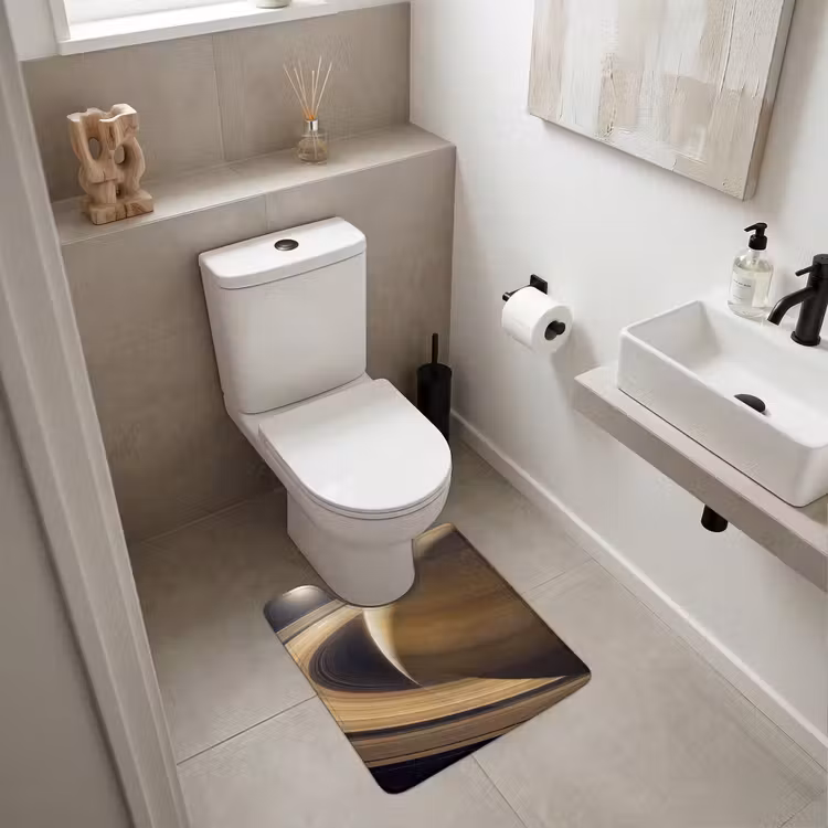 WC Vorleger - Planet – Ringe – Weltraum - Planeet - Ringen - Ruimte WCmat U-uitsnede middel
