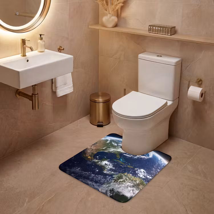 WC Vorleger - Planet – Weltraum – Kosmos - Planeet - Ruimte - Kosmos WCmat U-uitsnede middel