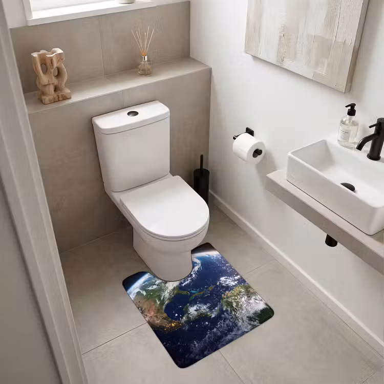 WC Vorleger - Planet – Weltraum – Kosmos - Planeet - Ruimte - Kosmos WCmat U-uitsnede middel