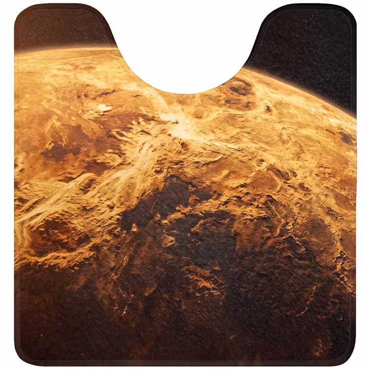 WC Vorleger - Planet – Weltraum – Orange - Planeet - Ruimte - Oranje WCmat U-uitsnede middel