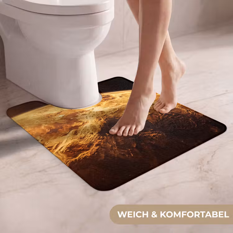 WC Vorleger - Planet – Weltraum – Orange - Planeet - Ruimte - Oranje WCmat U-uitsnede middel