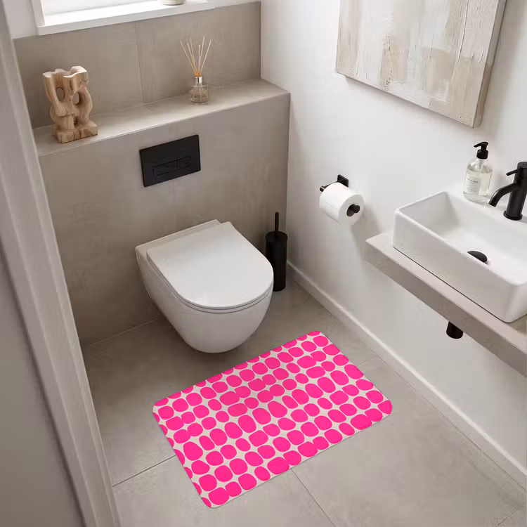 Stippen - Patroon - Roze WCmat middel 1009 -sfeer1