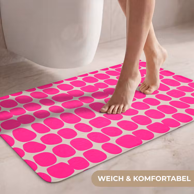 Stippen - Patroon - Roze WCmat middel 1009 -USP_ZachtDE