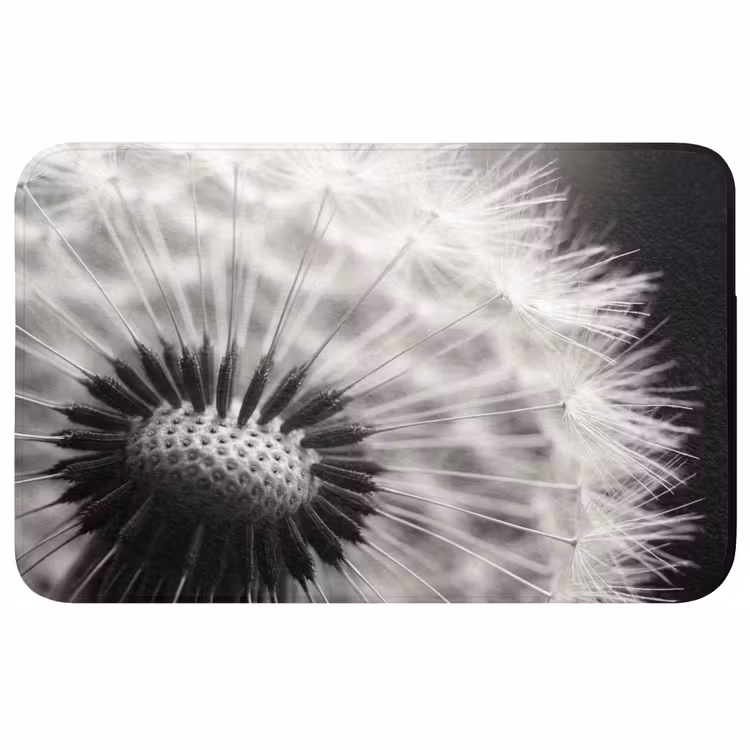 Paardenbloem - Zwart - Wit WCmat middel -3d