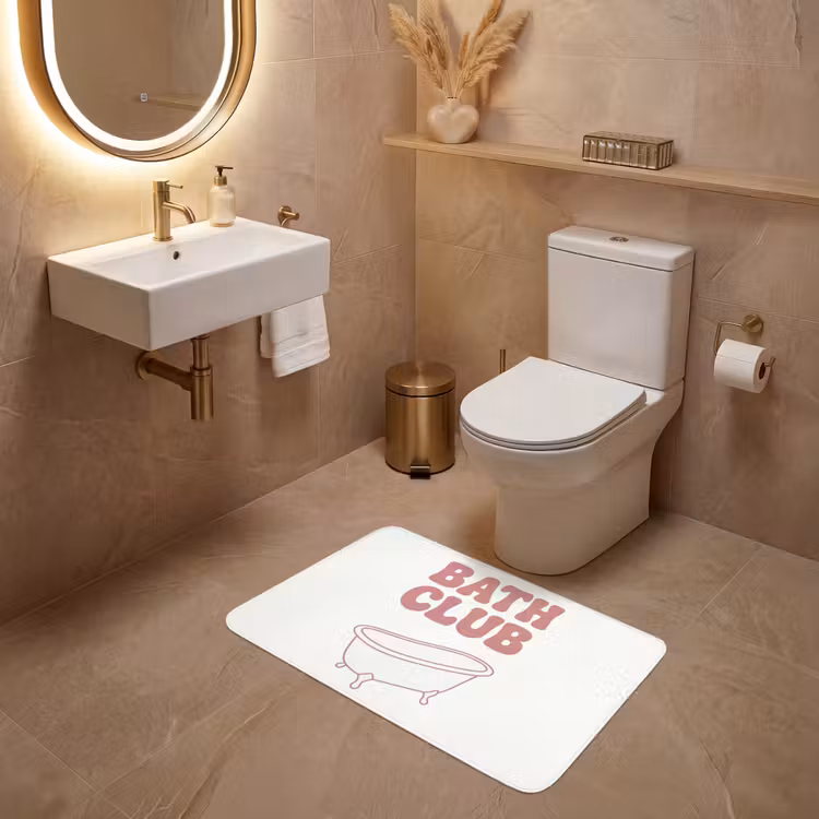 Retro - Bad - Roze WCmat middel -sfeer3