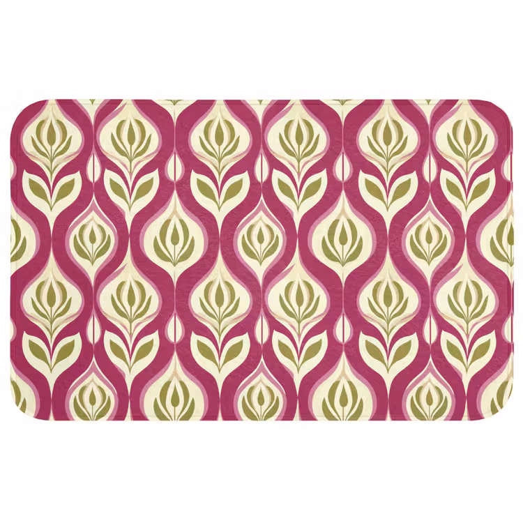 Retro - Floraal - Paars WCmat middel 1009 -3d