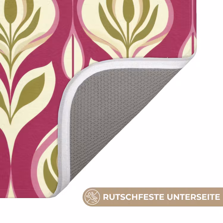 Retro - Floraal - Paars WCmat middel 1009 -USP_AntislipDE
