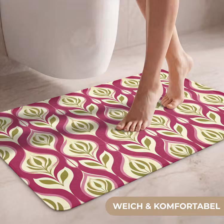 Retro - Floraal - Paars WCmat middel 1009 -USP_ZachtDE