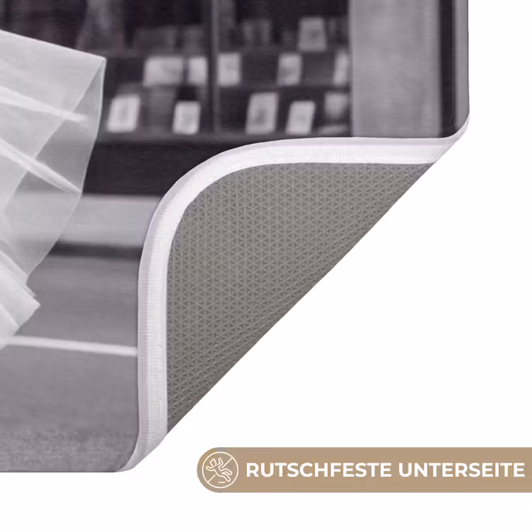 Retro - Vrouw - Zwart - Wit WCmat middel -USP_AntislipDE
