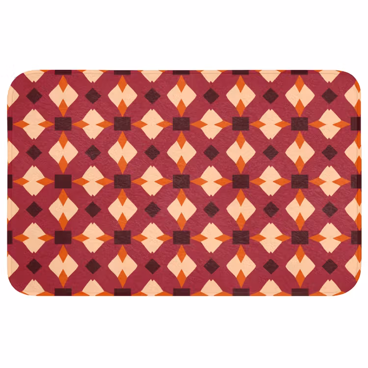 Retro - Patroon - Kleurrijk WCmat middel 1009 -3d
