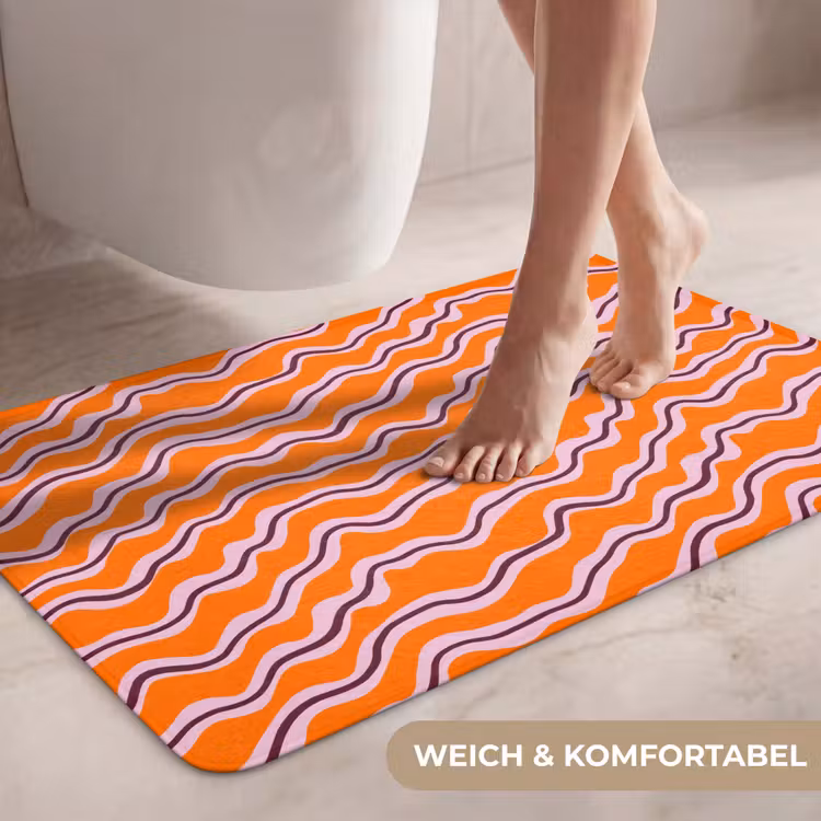 Retro - Golvend - Oranje WCmat middel 1009 -USP_ZachtDE