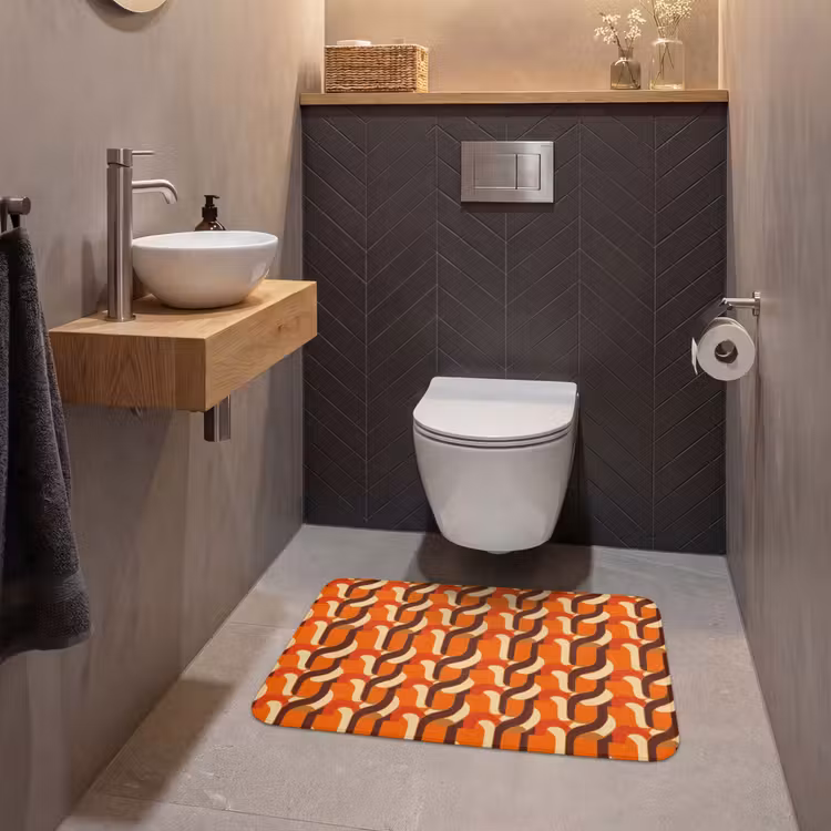 Retro - Modern - Kleurrijk WCmat middel 1009 -sfeer2