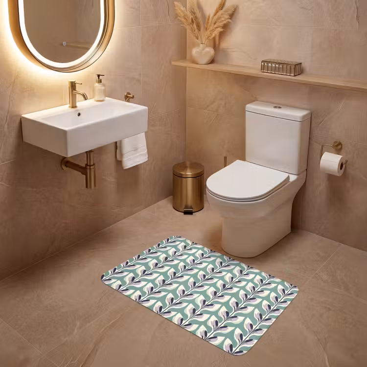 Retro - Modern - Groen WCmat middel 1009 -sfeer3