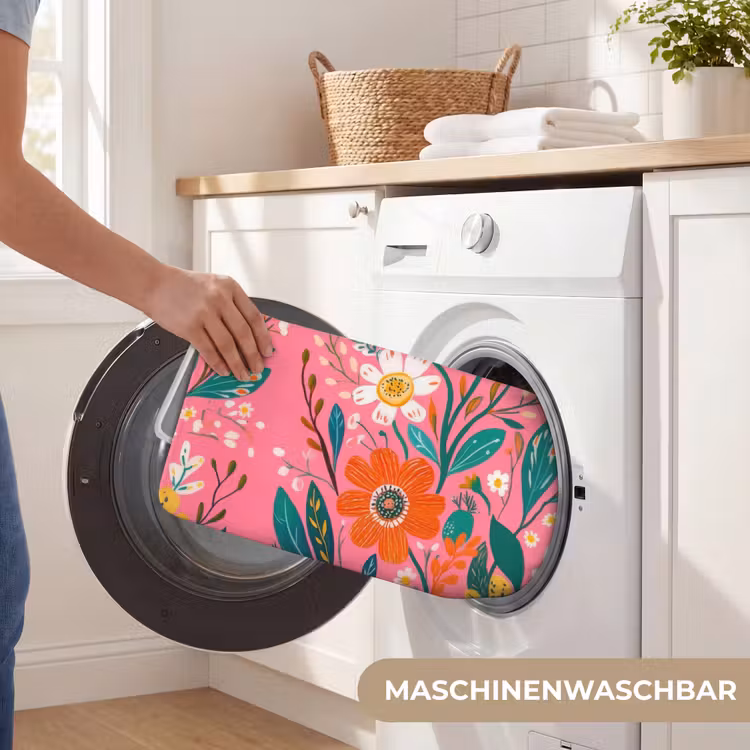 Roze - Bloemen - Wit - Oranje WCmat middel -USP_WasbaarDE