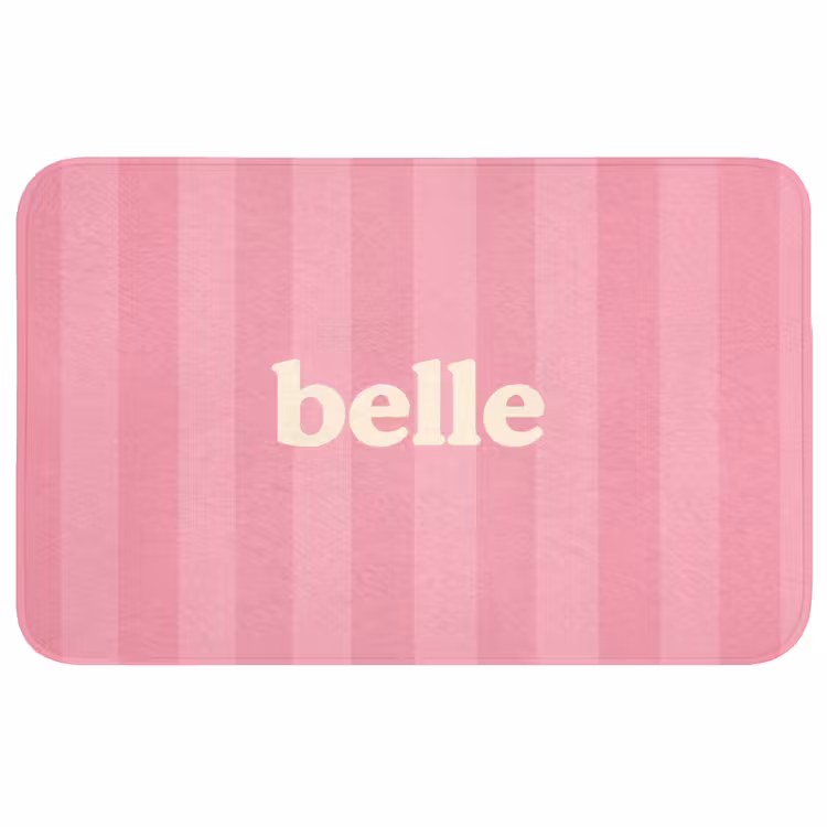 Roze - Gestreept - Belle WCmat middel -3d