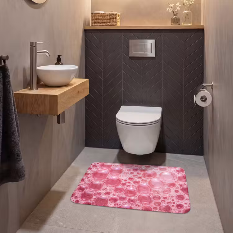 Roze - Schuim - Bubbels WCmat middel -sfeer2