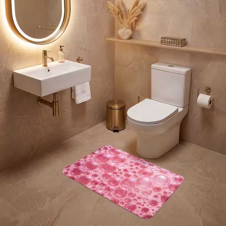 Roze - Schuim - Bubbels WCmat middel -sfeer3