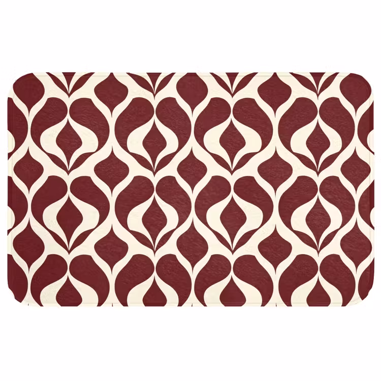 Rood - Druppelpatroon - Grafisch WCmat middel 1009 -3d