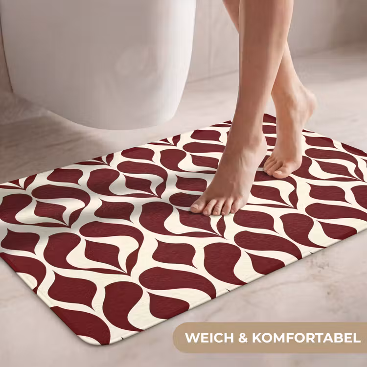 Rood - Druppelpatroon - Grafisch WCmat middel 1009 -USP_ZachtDE
