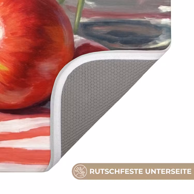 WC Vorleger - Rote Blumen – Vase - Rode bloemen - Vaas WCmat U-uitsnede middel