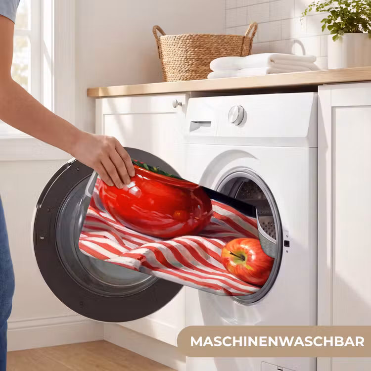 WC Vorleger - Rote Blumen – Vase - Rode bloemen - Vaas WCmat U-uitsnede middel