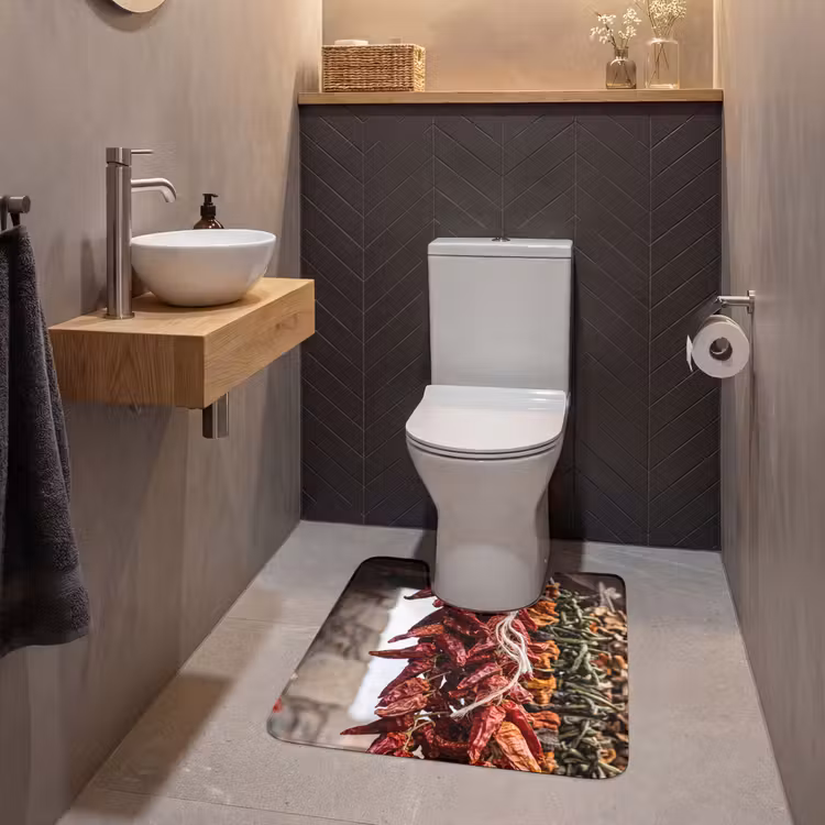 WC Vorleger - Rote Chilischoten – Essen - Rode pepers - Eten WCmat U-uitsnede middel