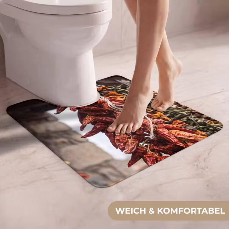 WC Vorleger - Rote Chilischoten – Essen - Rode pepers - Eten WCmat U-uitsnede middel