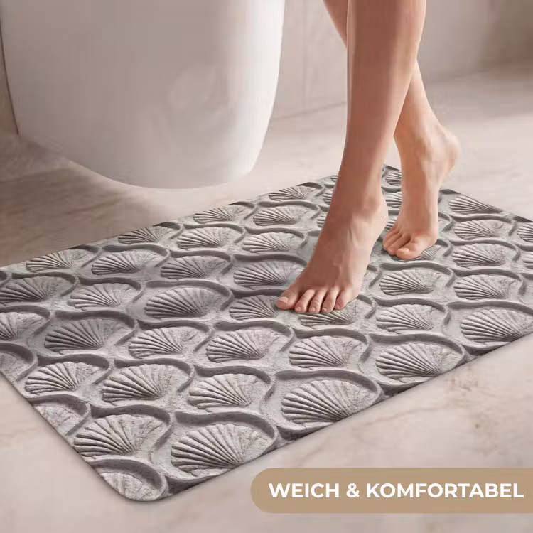 Zand - Schelpenvorm - Grijs WCmat middel 1009 -USP_ZachtDE