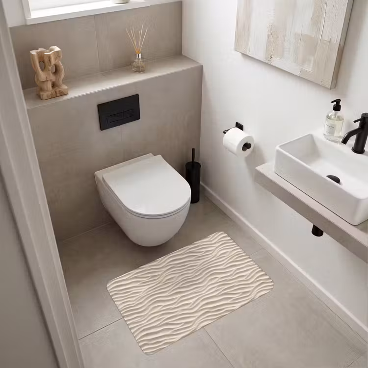 Zand - Golven - Beige WCmat middel 1009 -sfeer1