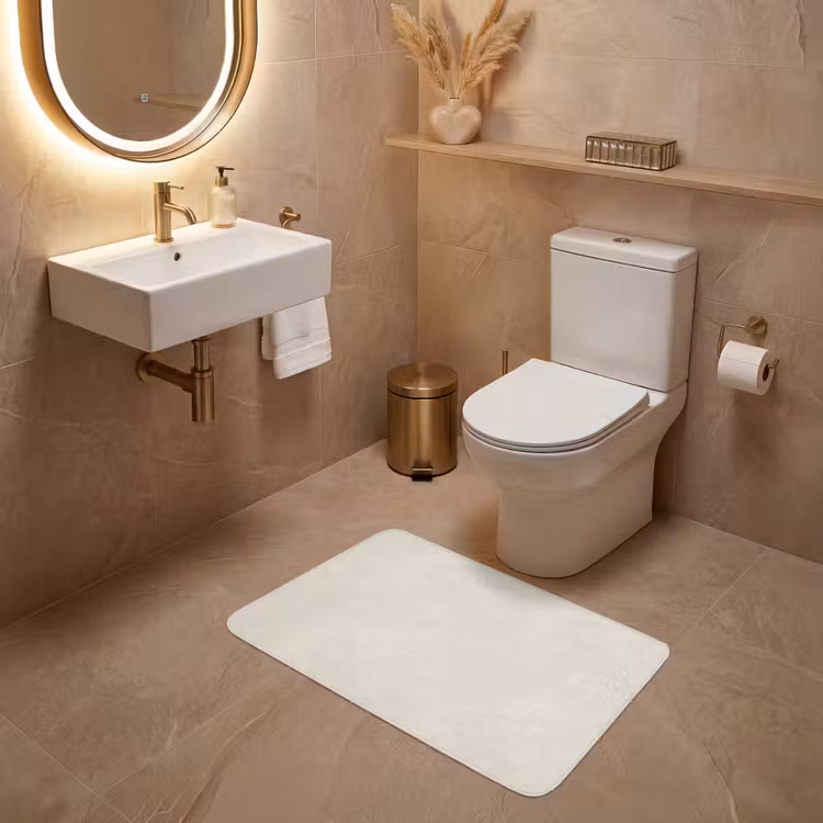 Zandkleurig - Modern - Egaal WCmat middel 1009 -sfeer3