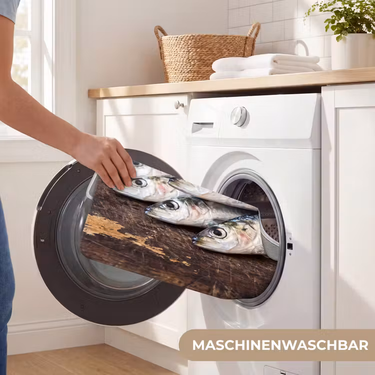 WC Vorleger - Sardine – Zeitung – Schneidebrett - Sardientje - krant - snijplank WCmat U-uitsnede middel
