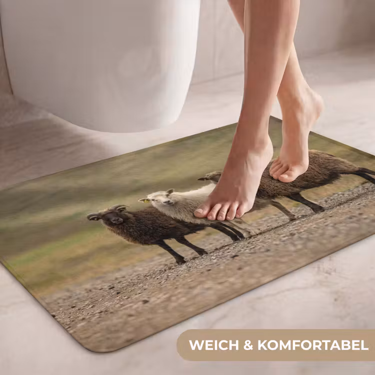 Schapen - Bruin - Wit - Grindpad WCmat middel -USP_ZachtDE