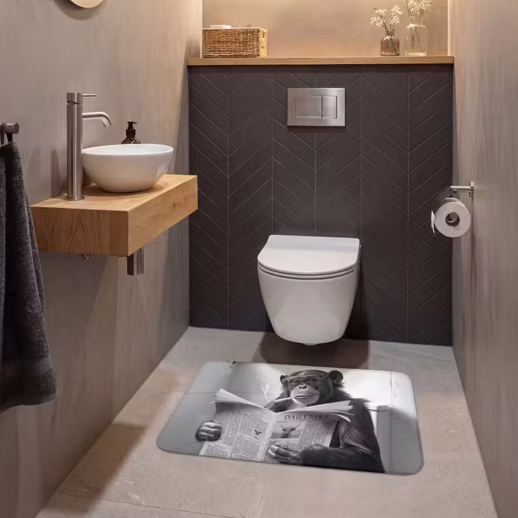 Chimpansee - Aap - Krant - WC - Humor WCmat middel -sfeer2