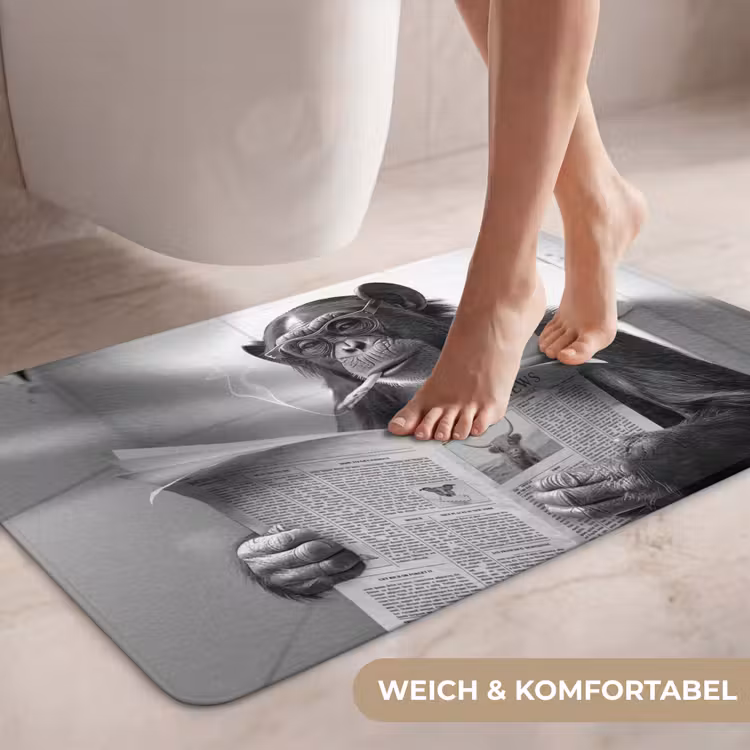 Chimpansee - Aap - Krant - WC - Humor WCmat middel -USP_ZachtDE