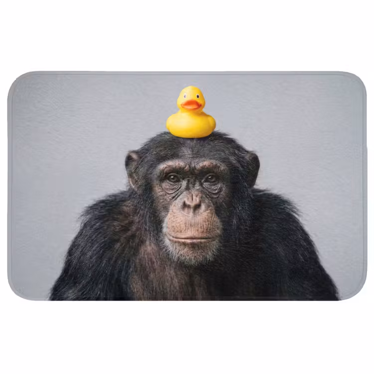 Chimpansee - Badeend - Grijs WCmat middel -3d