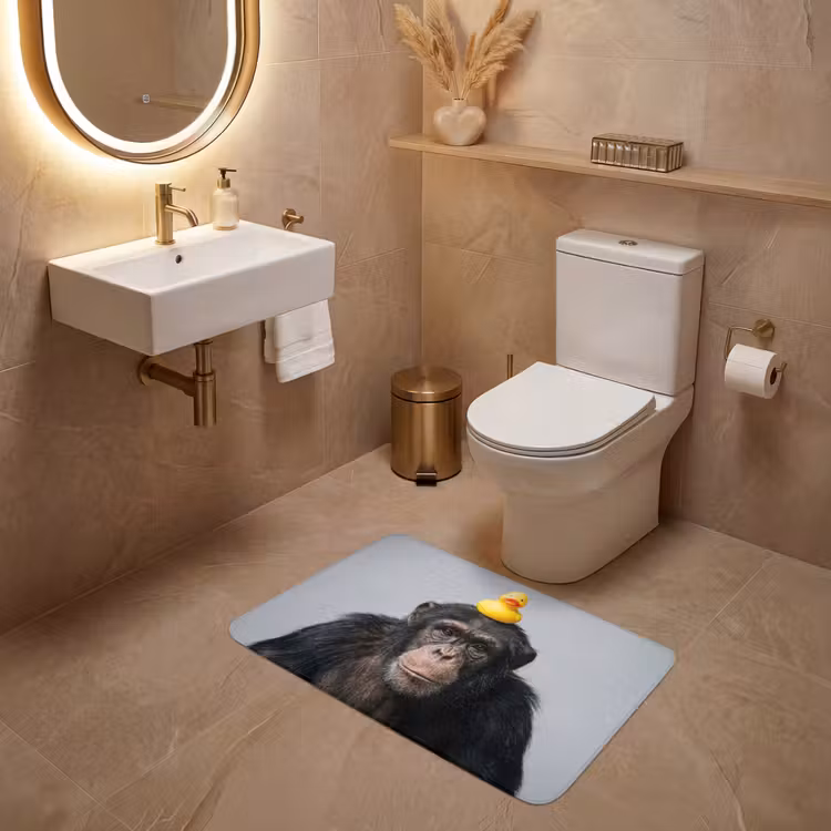 Chimpansee - Badeend - Grijs WCmat middel -sfeer3