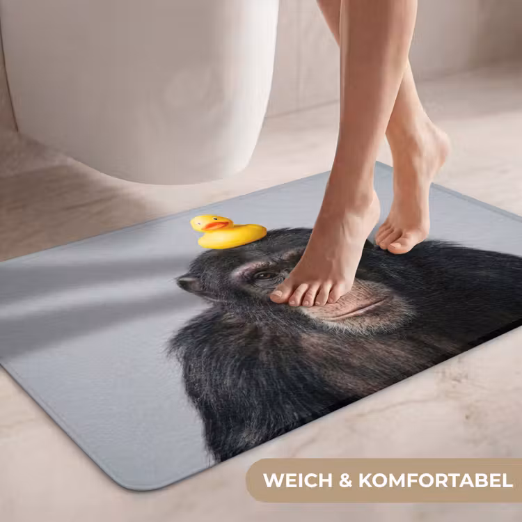Chimpansee - Badeend - Grijs WCmat middel -USP_ZachtDE