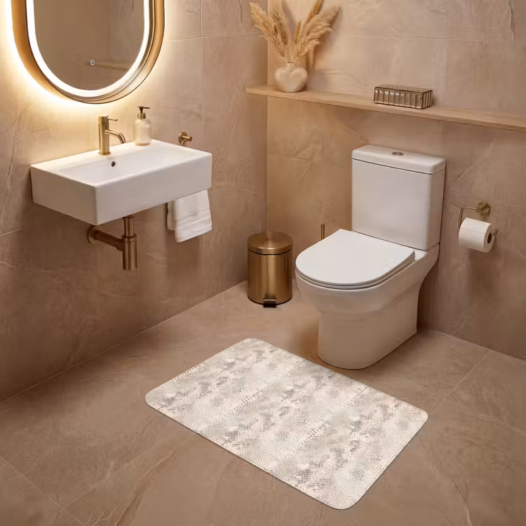 Slang - Patroon - Beige WCmat middel 1009 -sfeer3