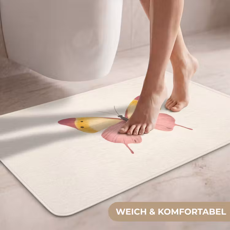 Vlinder - Illustratie - Roze WCmat middel -USP_ZachtDE