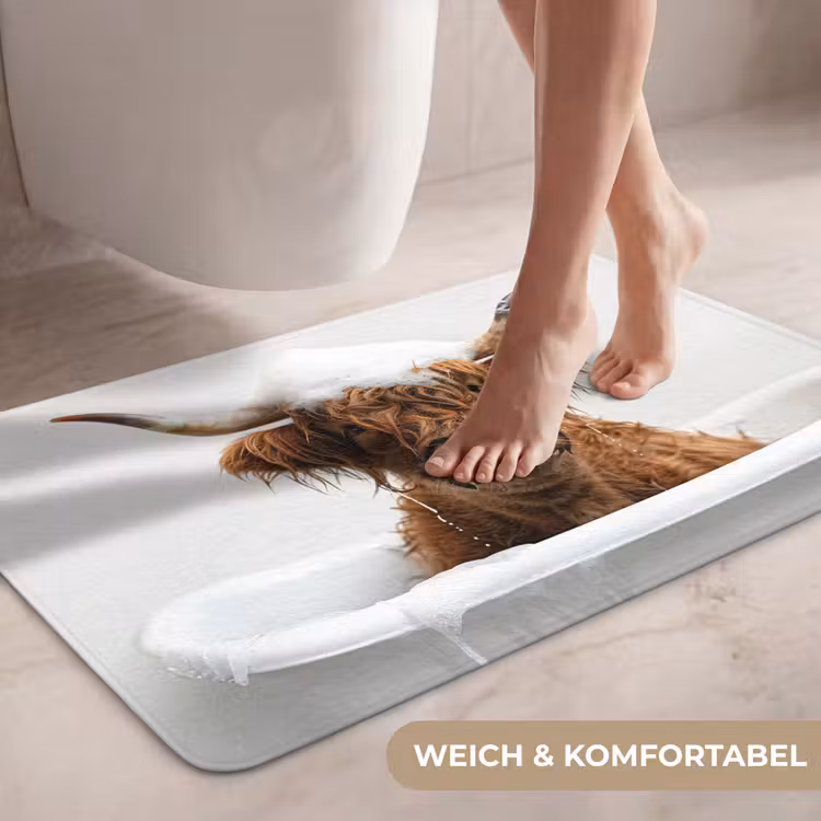 Schotse Hooglander - Bad - Koe - Dieren - Schuim WCmat middel -USP_ZachtDE