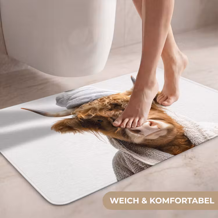 Schotse hooglander - Badjas - Koe - Dieren WCmat middel -USP_ZachtDE