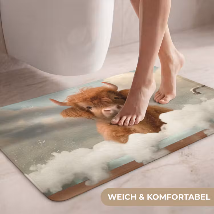 Schotse hooglander - Bad - Schuim - Koe WCmat middel -USP_ZachtDE