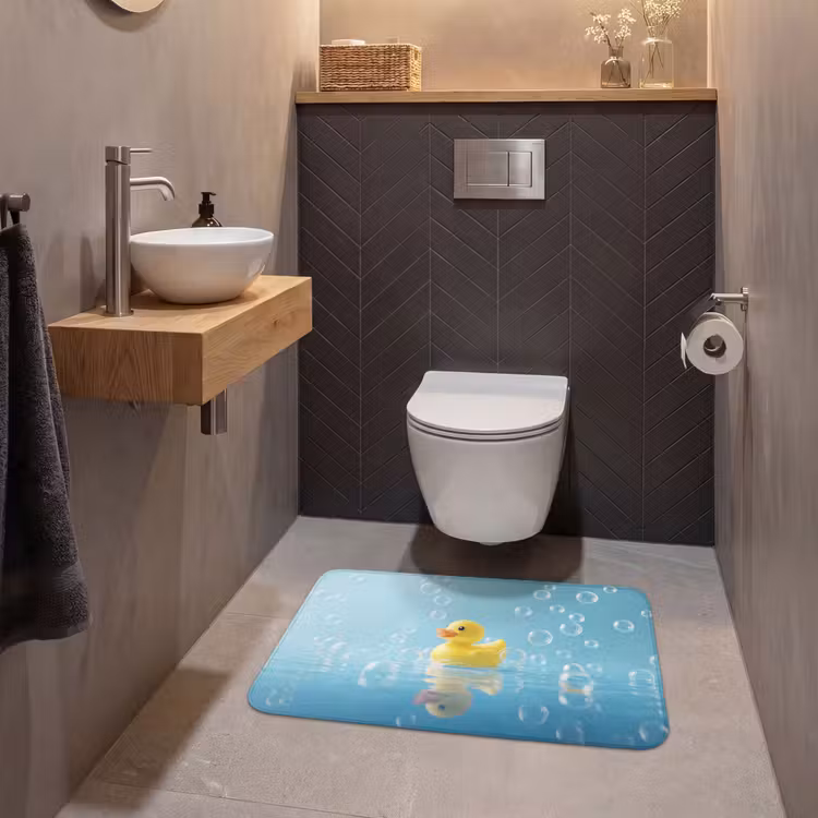 Bubbels - Badeend - Geel WCmat middel -sfeer2