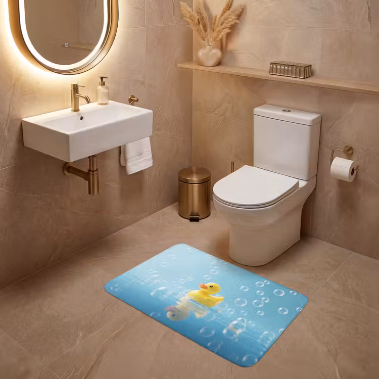 Bubbels - Badeend - Geel WCmat middel -sfeer3