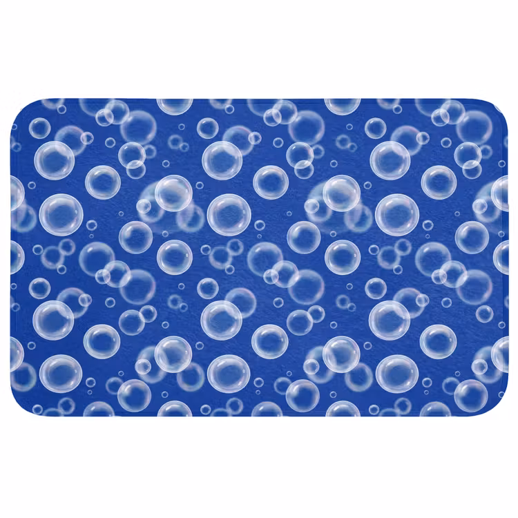 Bubbels - Patroon - Blauw WCmat middel -3d