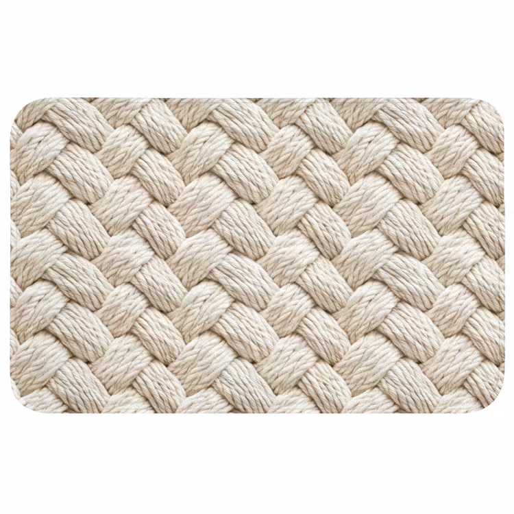 Touw - Gebreid - Beige WCmat middel 1009 -3d
