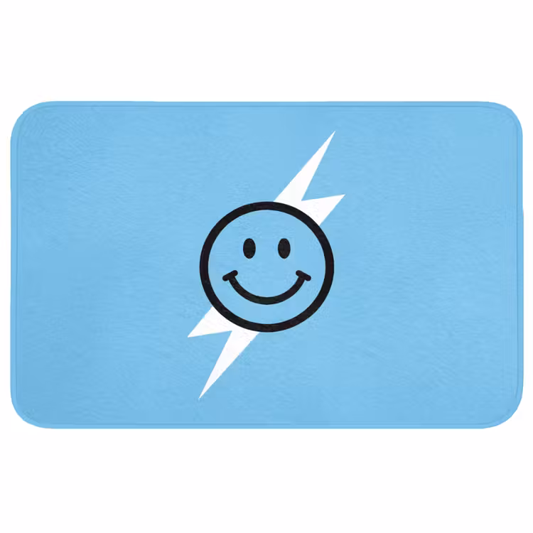 Smiley - Blauw - Bliksem WCmat middel -3d